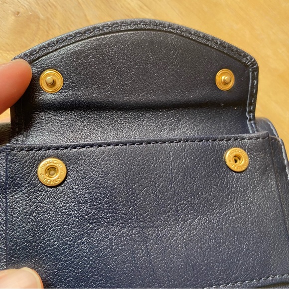 Auth Anya Hindmarch Trifold Navy Blue Wallet PRISTINE w/ Box - Picture 8 of 13